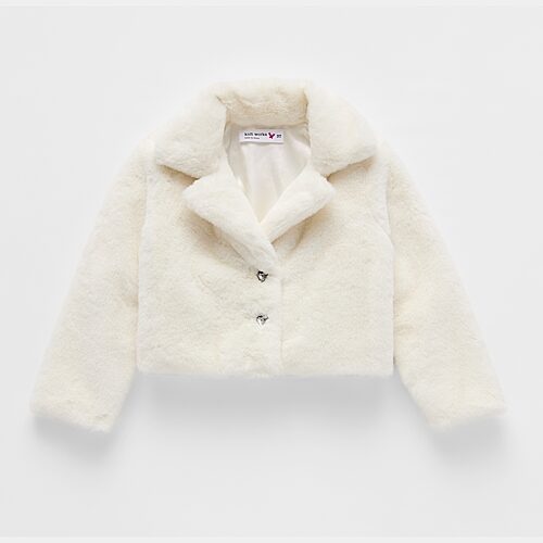 Knit Works Toddler Girls Faux Fur Midweight Coat, 5t, White