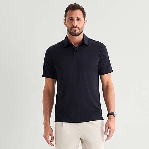 Stylus Mens Regular Fit Short Sleeve Polo Shirt, Large, Black