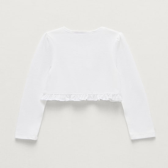 Bonnie Jean Toddler Girls Round Neck Long Sleeve Button Cardigan
