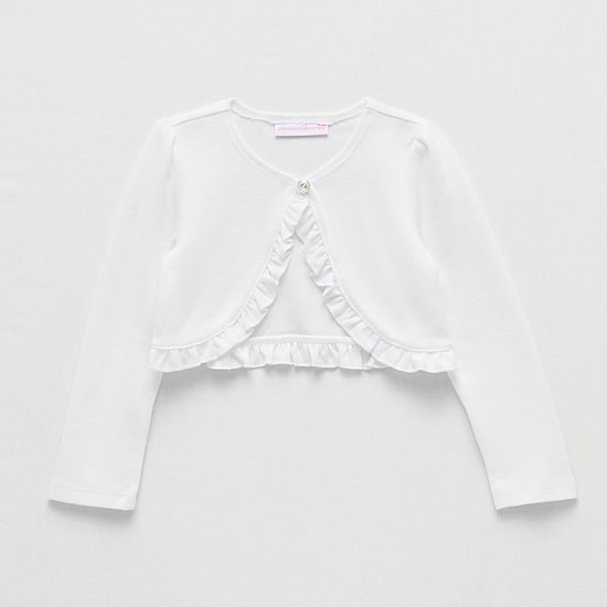 Bonnie Jean Toddler Girls Round Neck Long Sleeve Button Cardigan