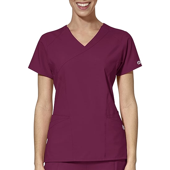 Wink® W123 By Wonderwink 6455 Mock Wrap Womens Plus V Neck Short