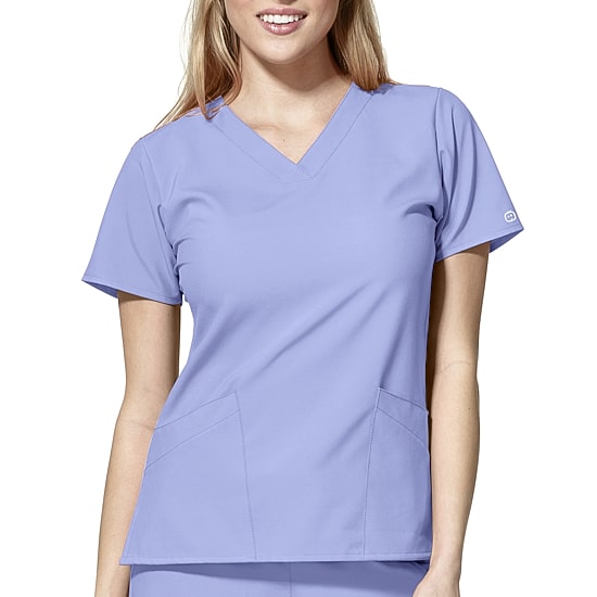 Wink® W123 Basic Womens Plus V Neck Short Sleeve Moisture Wicking Wrinkle Resistant Quick Dry Scrub Top