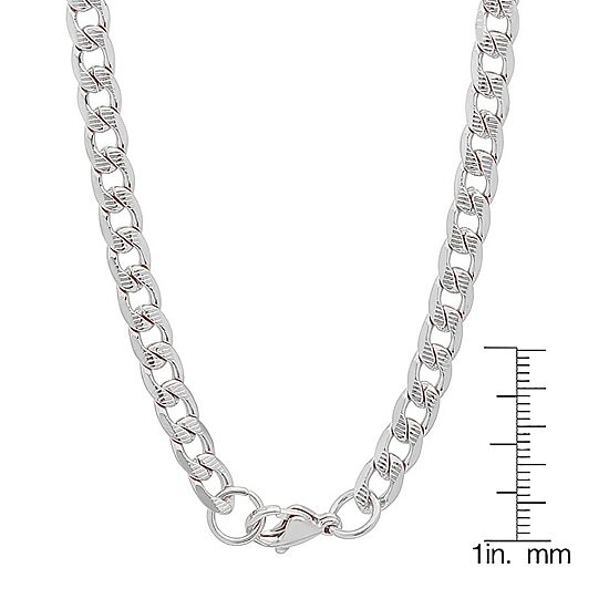 Mens Stainless Steel Hypoallergenic 24 Inch Curb Chain Necklace