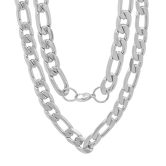 Mens Stainless Steel Hypoallergenic 24 Inch Figaro Chain Necklace