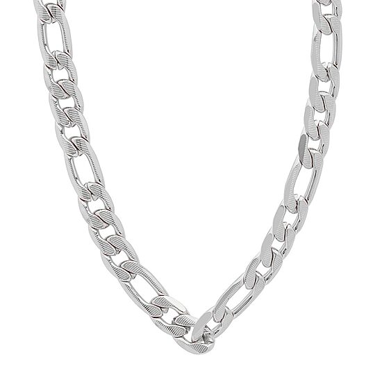 Mens Stainless Steel Hypoallergenic 24 Inch Figaro Chain Necklace