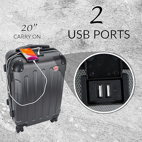 Dukap Intely 20 Inch Hardside Expandable Lightweight Carry-On Spinner Luggage