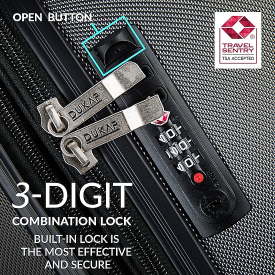 DUKAP Intely Smart Hardside 3-pc Set with USB and Integrated Weight Scale