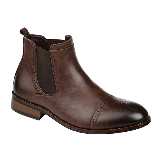 Vance Co Mens Garrett Block Heel Chelsea Boots