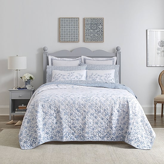 Laura Ashley Flora Reversible Quilt Set