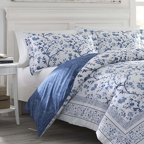 Laura Ashley Charlotte Floral Reversible Duvet Cover Set