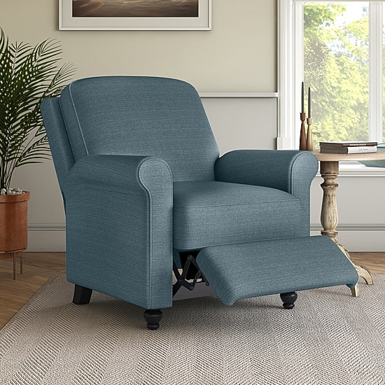 ProLounger Keaton Transitional Roll-Arm Push Back Recliner in Linen