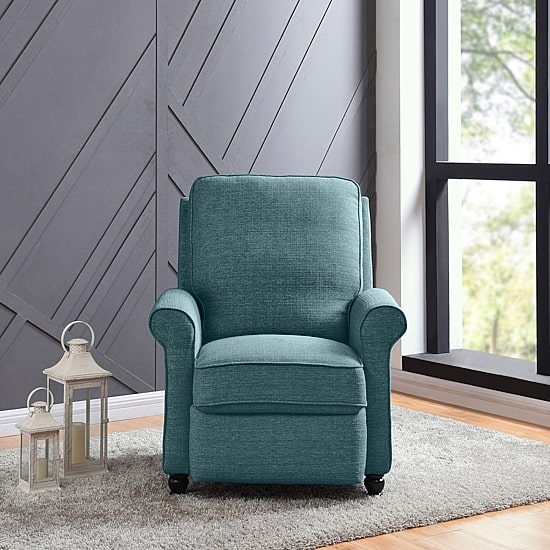 ProLounger Keaton Transitional Roll-Arm Push Back Recliner in Linen