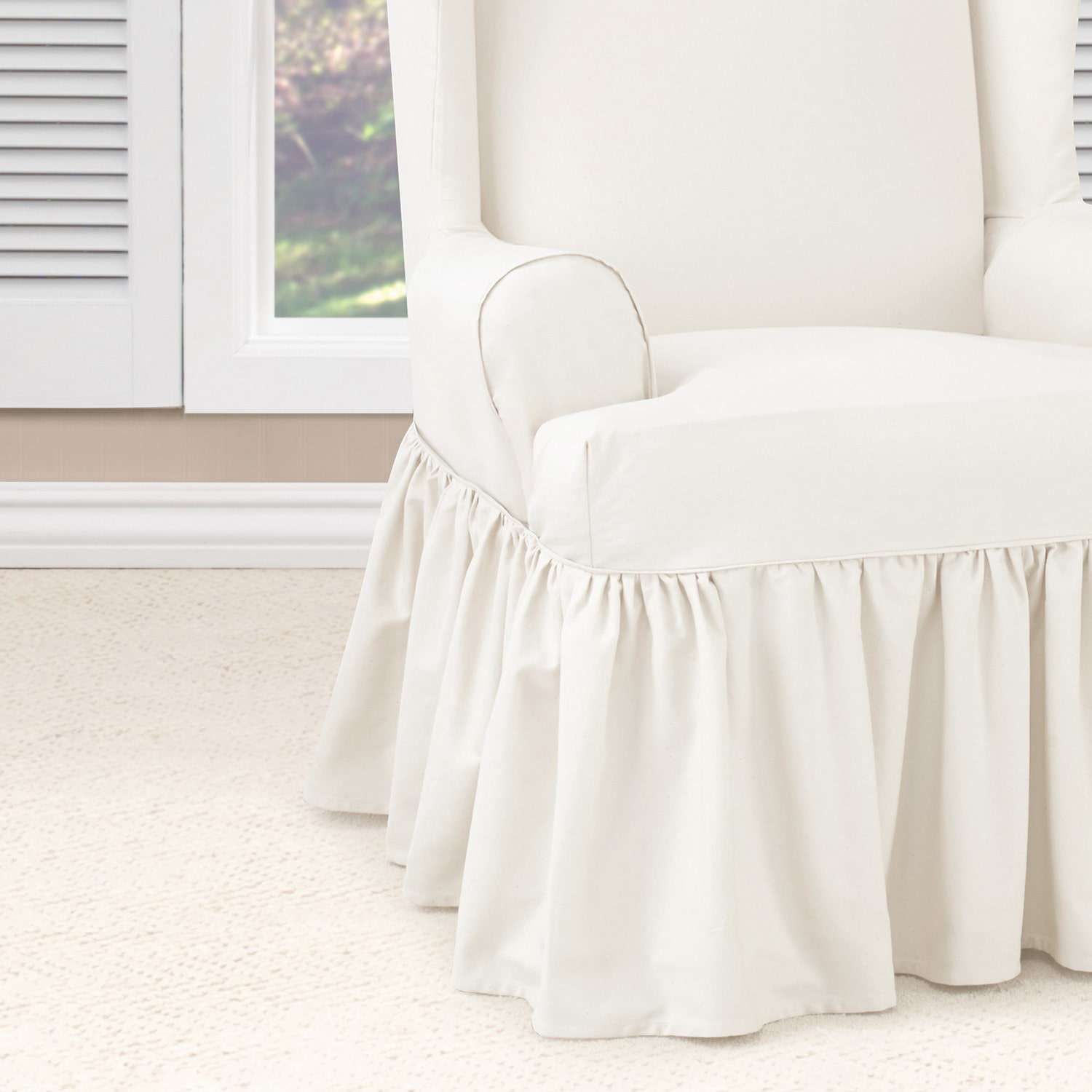 Sure Fit Essential Twill Wing Chair Slipcover