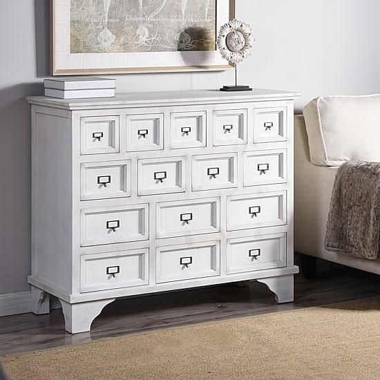 Shabby Chic Apothecary Cabinet with 15 Drawers