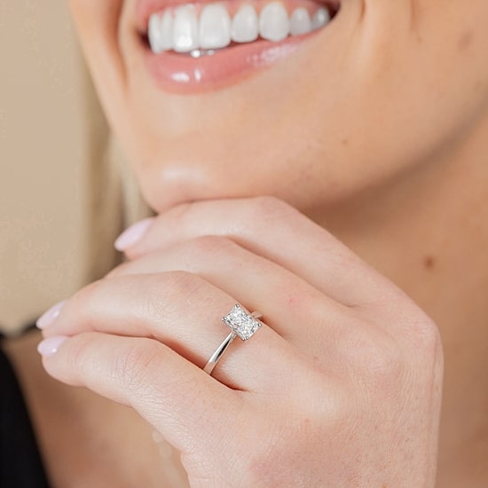 1 CT. Lab-Grown (G / VS2)  Diamond Radiant-cut Solitaire Engagement Ring in 10K Gold