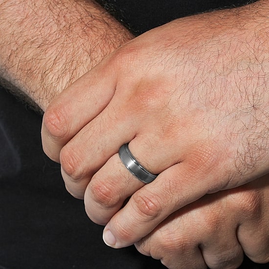  Mens 6mm Tungsten Comfort-Fit Ring