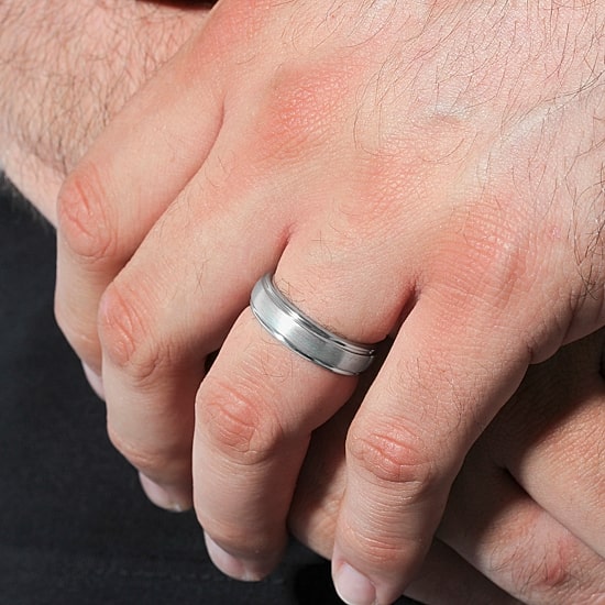  Mens 6mm Tungsten Carbide Ring