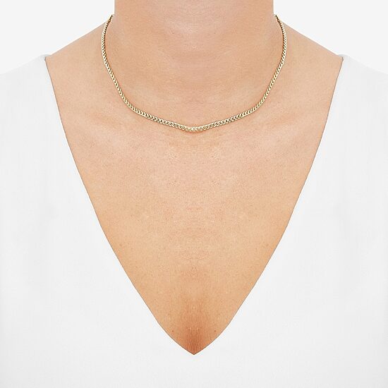 Girls 14K Gold 13 Inch Cuban Chain Necklace