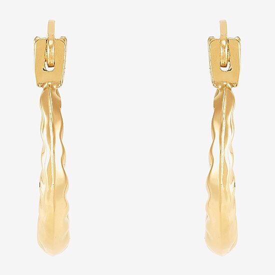 Womens 14K Gold 10.7mm Round Hoop Earrings