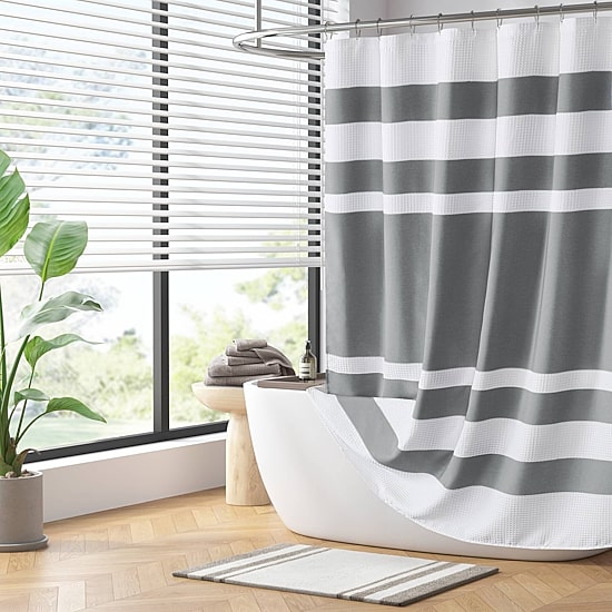 Madison Park Spa Waffle 3M Scotchgard™ Shower Curtain