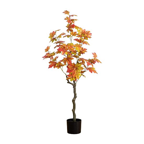 Nearly Natural 4' Orange Maple Indoor Artificial Tree