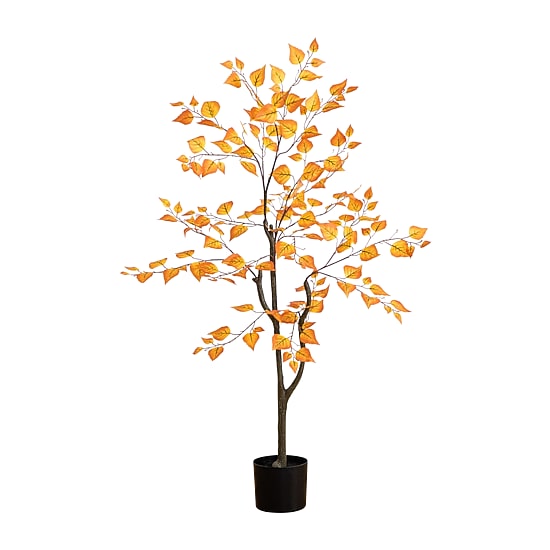Nearly Natural 4'  Orange Birch Indoor Artificial Tree