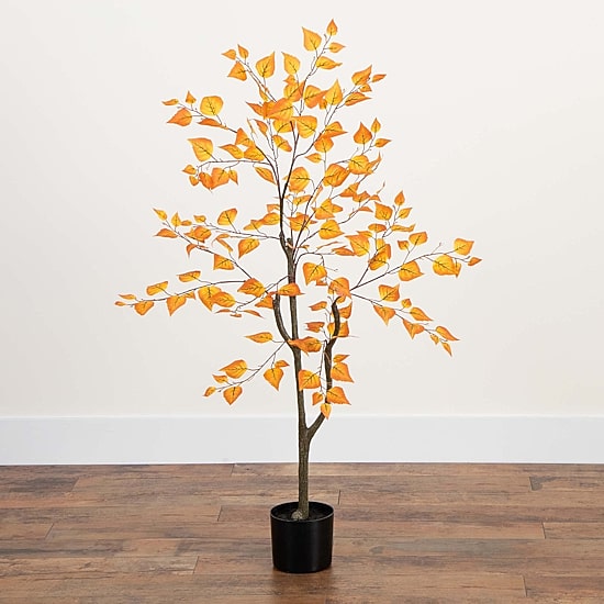 Nearly Natural 4'  Orange Birch Indoor Artificial Tree