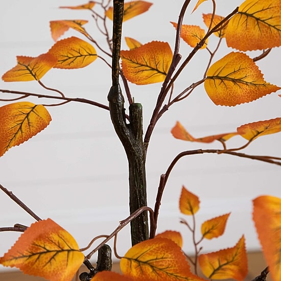 Nearly Natural 4'  Orange Birch Indoor Artificial Tree