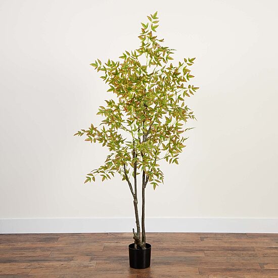 Nearly Natural 6' Green Nandina Indoor Artificial Tree