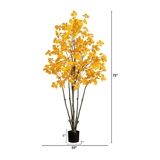 Nearly Natural 6' Orange Oyama Magnolia Indoor Artificial Tree