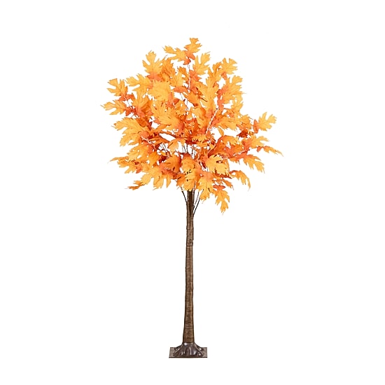 Nearly Natural 6' Orange Prelit Maple Lighted Indoor Artificial Tree
