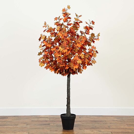 Nearly Natural 6' Orange Maple Indoor Artificial Tree