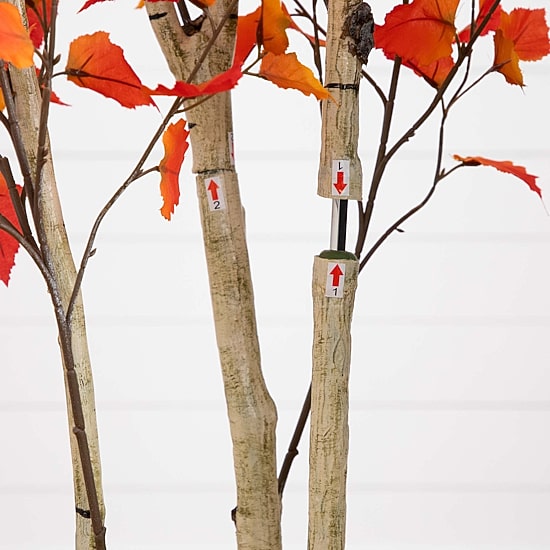 Nearly Natural 7' Orange Autumn Birch Indoor Artificial Tree