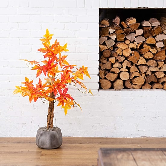 Nearly Natural 3'  Autumn Deluxe Maple Indoor Artificial Tree