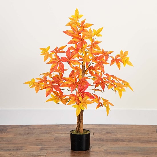 Nearly Natural 3'  Autumn Deluxe Maple Indoor Artificial Tree