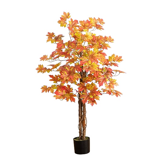 Nearly Natural 4'  Autumn Deluxe Maple Indoor Artificial Tree