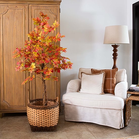 Nearly Natural 5'  Autumn Deluxe Maple Indoor Artificial Tree