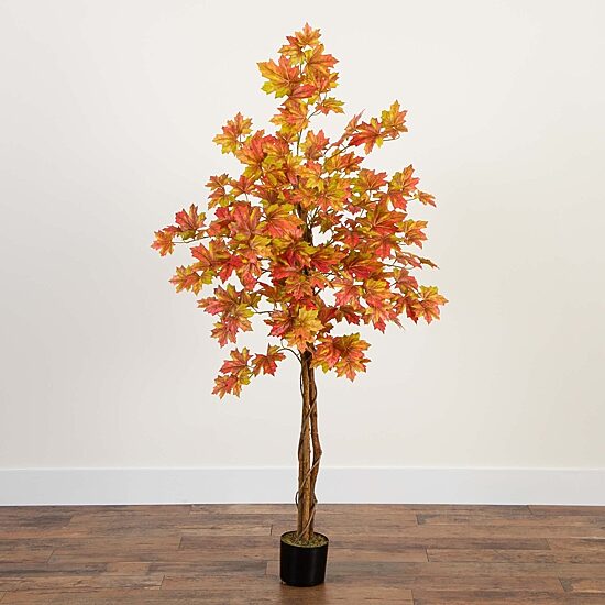 Nearly Natural 5'  Autumn Deluxe Maple Indoor Artificial Tree