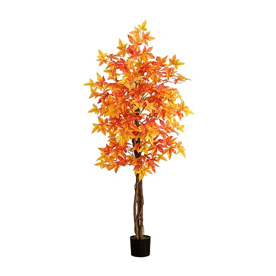 Nearly Natural 6'  Autumn Deluxe Maple Indoor Artificial Tree