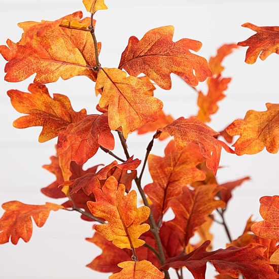 Nearly Natural 4' Orange Autumn Oak Indoor Artificial Tree