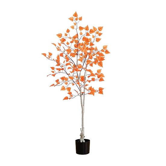 Nearly Natural 5'  Autumn Paper Birch Indoor Artificial Tree