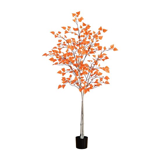 Nearly Natural 6'  Autumn Paper Birch Indoor Artificial Tree