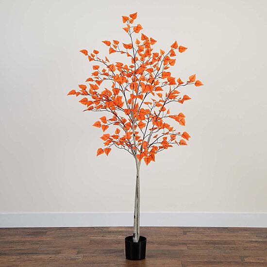 Nearly Natural 6'  Autumn Paper Birch Indoor Artificial Tree