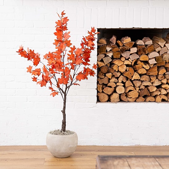 Nearly Natural 4' Orange Rustic Maple Indoor Artificial Tree