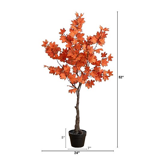 Nearly Natural 4' Orange Rustic Maple Indoor Artificial Tree