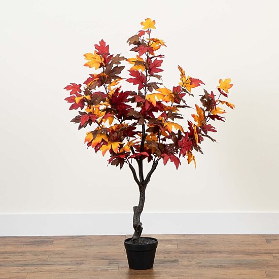 Nearly Natural 4.3' Orange Smoky Maple Indoor Artificial Tree
