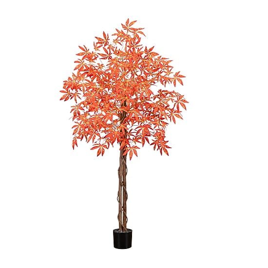 Nearly Natural 5' Orange Vibrant Maple Indoor Artificial Tree