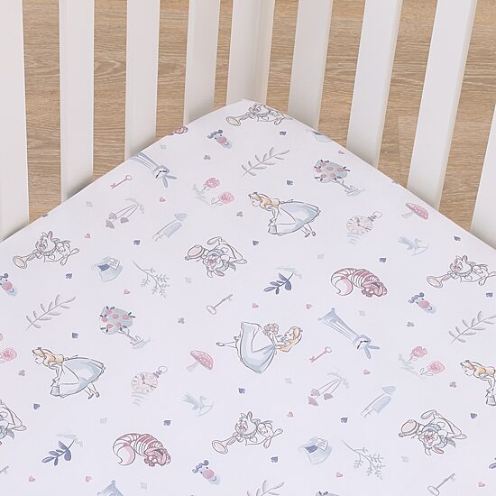 Disney Collection Alice in Wonderland Crib Sheet