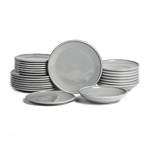 Earth & Clay Harmony 24-pc. Stoneware Dinnerware Set In Gray