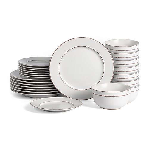 Earth & Clay Hazel 24-pc. Stoneware Dinnerware Set In Gray